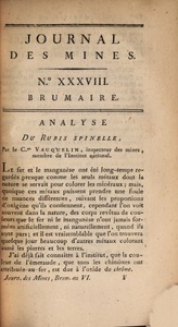 Analyse du rubis spinelle; Analyse de lemeraude du Pérou"